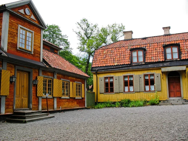 Swedish yellow and red cabin — Stock Photo, Image
