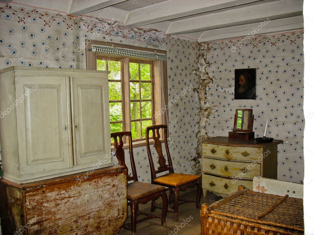 1800s Bedroom 1800s Interior In Skansen Stock Photo