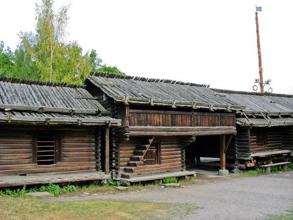 Stará švédština ekologické kabina — Stock fotografie