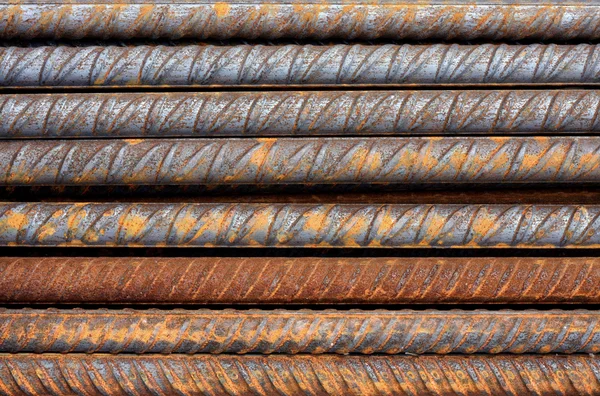 Rusty Rebar Rods Metallic Pattern — Stock Photo, Image