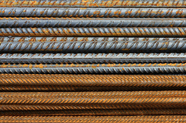 Metal Texture Pattern of Rusty Rebars