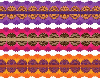 Colorful Henna Border Design clipart