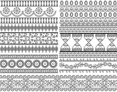 Henna Tattoo borders clipart