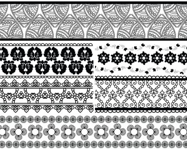 Henna Tattoo borders clipart