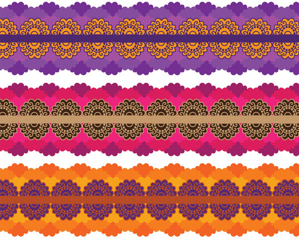 Colorful Henna Border Design