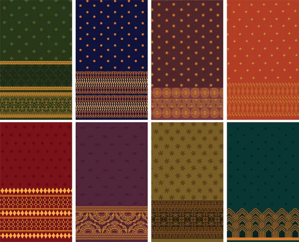Diseño de frontera Sari — Vector de stock