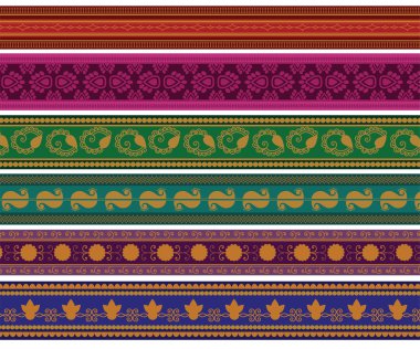 Colorful Henna Borders clipart