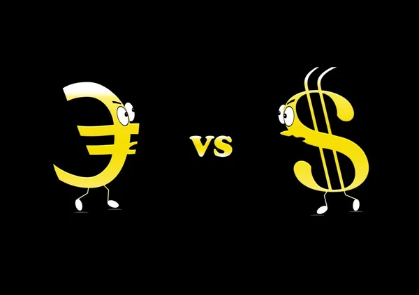 Dollar versus euro. — Stockfoto