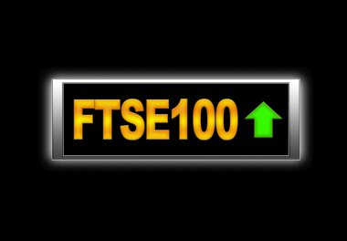 Ftse100 positive. clipart