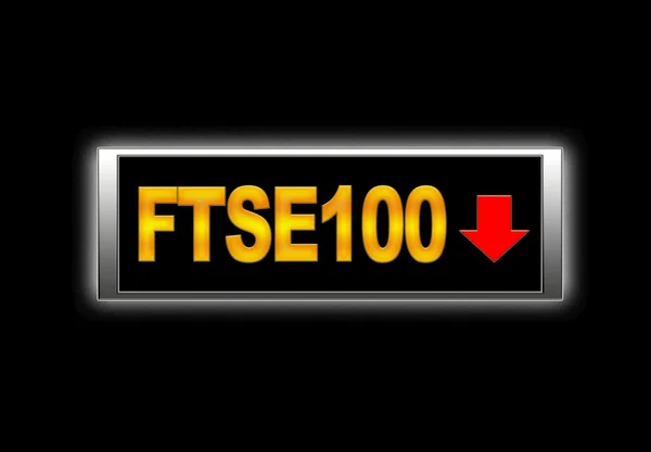Ftse100 negative. — Stock Photo, Image