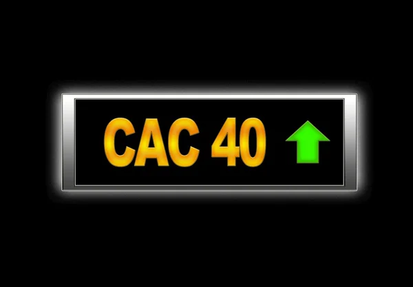 CAC 40 позитивний . — стокове фото