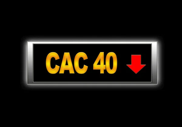 CAC 40 negativní. — Stock fotografie