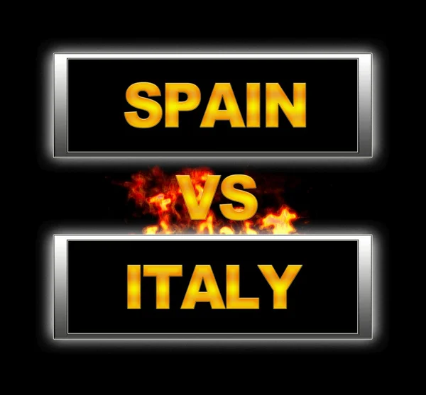Espanha vs itália . — Fotografia de Stock