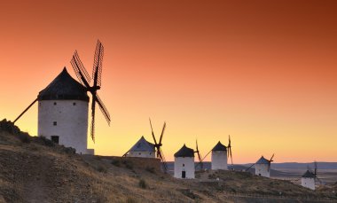 Windmills in Consuegra, Spain. clipart