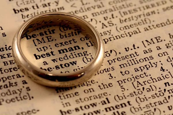 Καλύτερο κείμενο άνθρωπος με γαμήλια ζώνη — Φωτογραφία Αρχείου