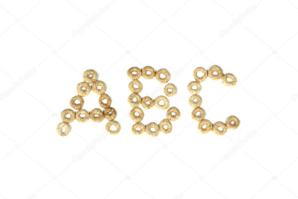 Cereal ABC on White Background