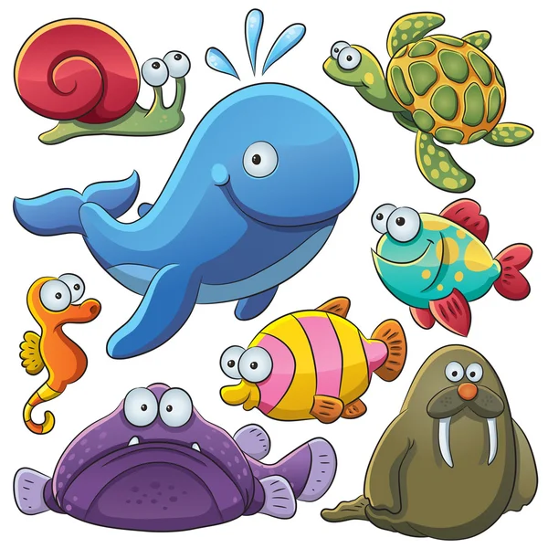Recogida de animales marinos Ilustración De Stock