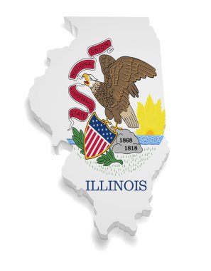 Illinois Map 3d Shape clipart