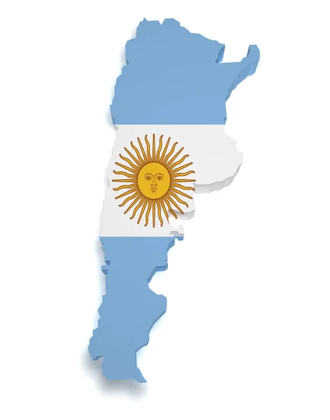 Forma 3d Argentina mapa — Stockfoto