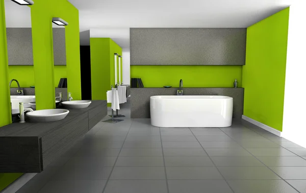 Banheiro Verde Design — Fotografia de Stock