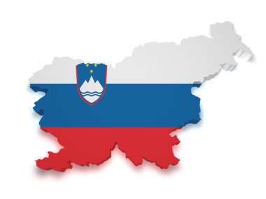 Slovenia Map 3d Shape clipart