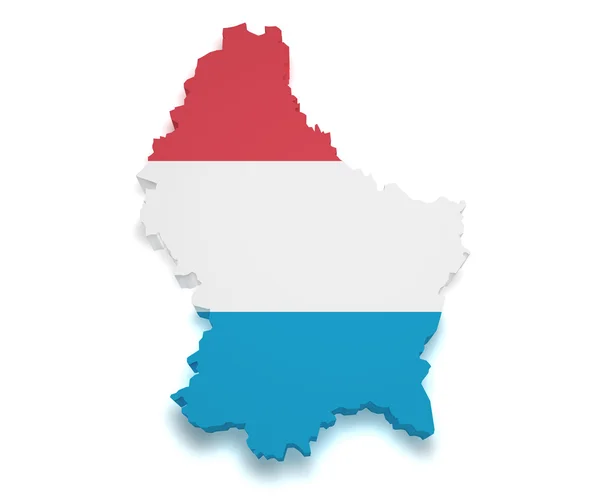 Luxemburg Hartă 3d Formă — Fotografie, imagine de stoc