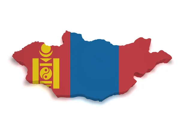 Mongolië kaart 3D-vorm — Stockfoto