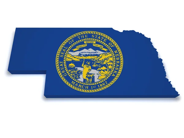 Nebraska Carte Forme 3d — Photo