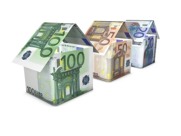 Büyüyen evler euro — Stok fotoğraf