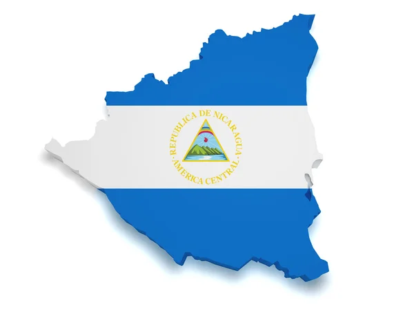 Nicaragua kaart 3D-vorm — Stockfoto