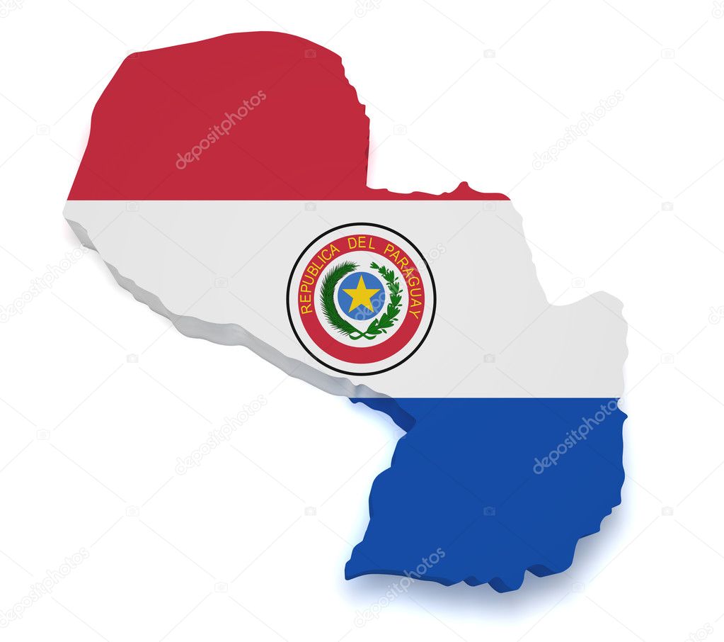 Paraguay Map 3d Shape