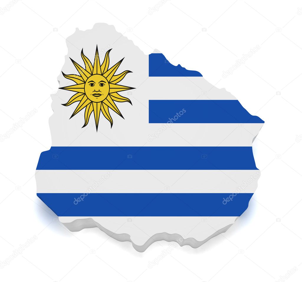 Uruguay Map 3d Shape