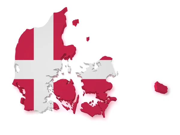 Dinamarca Mapa 3d forma — Foto de Stock