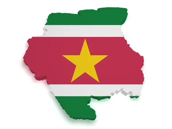 Suriname Map 3d Shape — Stock Photo, Image