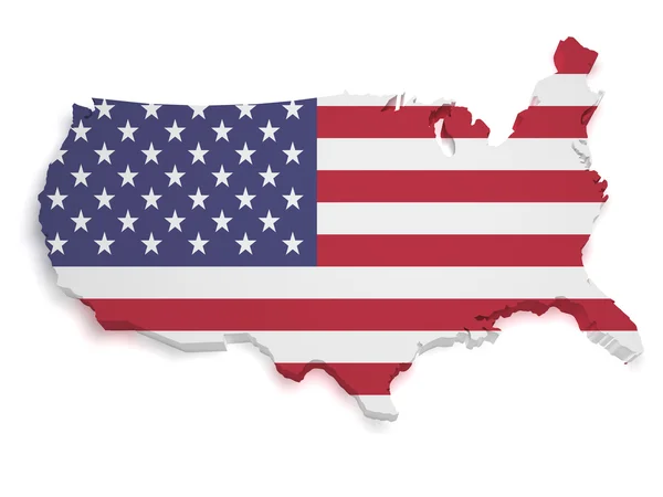 EUA mapa 3d forma — Fotografia de Stock