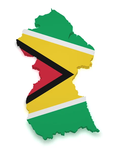 Guyana Haritası 3d şekil — Stok fotoğraf