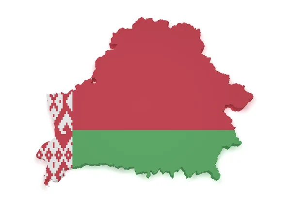 Bělorusko mapu 3d tvar — Stock fotografie
