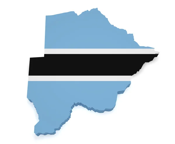 Botswana Mappa Forma 3d — Foto Stock