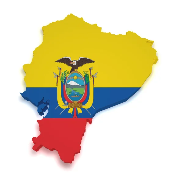 Ecuador karta 3d-formen — Stockfoto