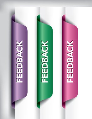 geribildirim Etiketler ve stickerlar sayfanın kenarına. vektör çizim.