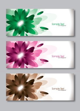 Set of Three Banners. Abstract Vector Headers. clipart