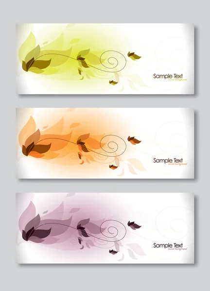 Set of Three Banners. Abstract Vector Headers. — Stock Vector