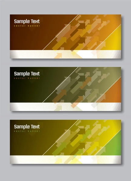 Set of Three Banners. Abstract Vector Headers. — Stock Vector