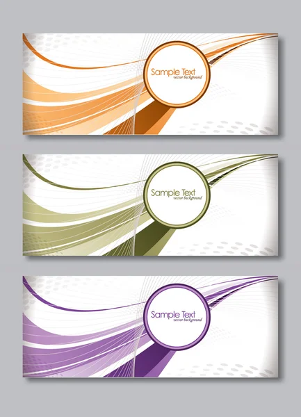 stock vector Set of Three Banners. Abstract Vector Headers.