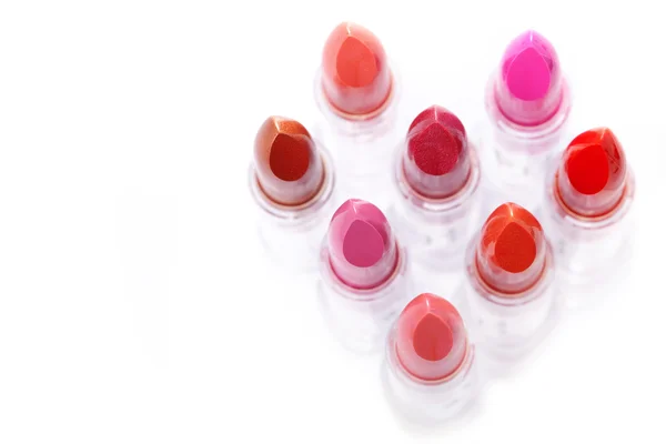 Lipsticks in the shape of heart — Stock Photo, Image