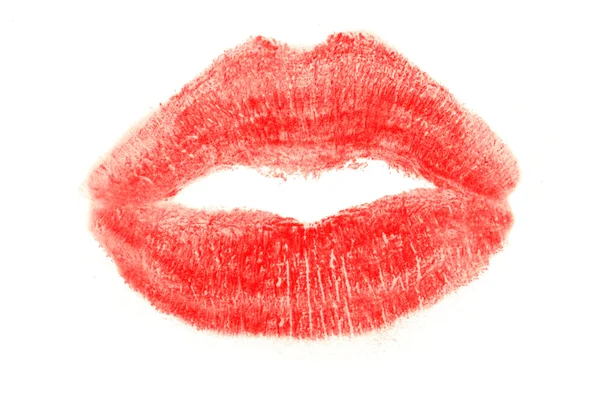 Imprint of her lips from the kiss. — Stock Photo, Image