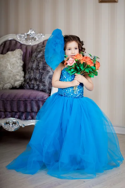 Ñute little girl, a child in a dress — Φωτογραφία Αρχείου