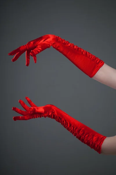 Gloved hands — Stock Photo, Image