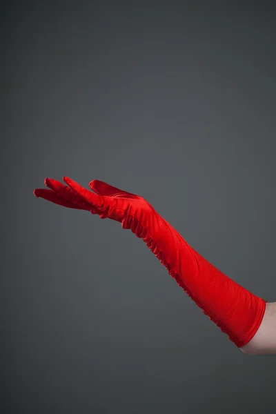 Manos con guantes — Foto de Stock