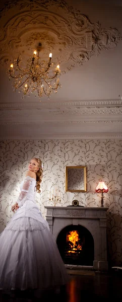 明るい背景に豪華な花嫁 — ストック写真